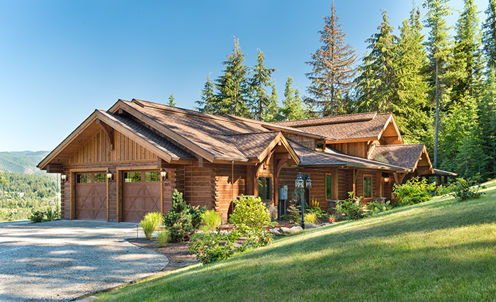 Front Ext2c A Northern Idaho Cabin With Valley Views2c Precisioncraft Log 26 Timber2c Mountain Living